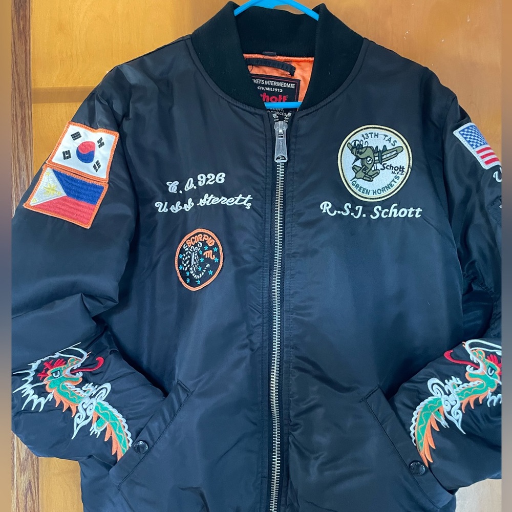 SCHOTT NYC Embroidered Insulated Jacket sz XL